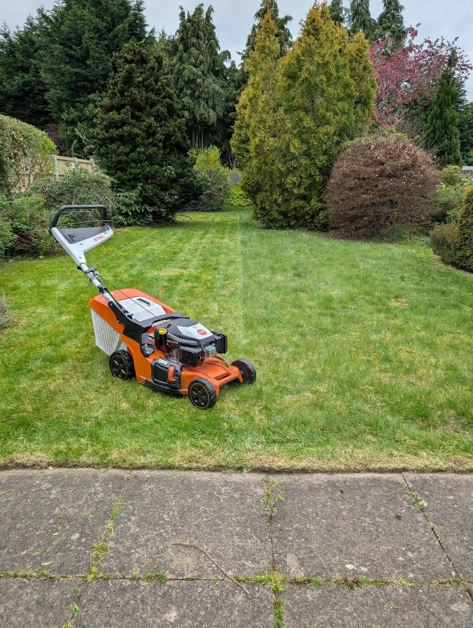 Gardener working on a lawn